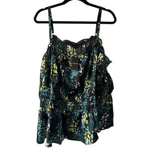 Torrid Women's Plus Size Teal Dot Print Square Neck Crop Cami - Size 6 - NWT